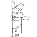 T-håndtag til klemme med samling, rør Ø 60 mm