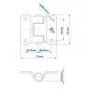 SPP - skruehængsel, ZW-02.40, 61 x 73 mm