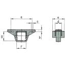 AL-KO støttebeslag til fastspænding F / G: 120 x 120, A220 B25 C17 D60 E120