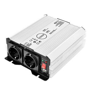 Spændingsomformer 12-230V 1000W / 2000W + USB