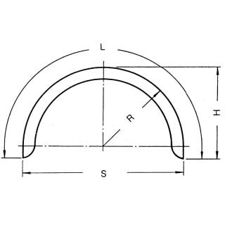 Enkeltakslet stænkskærmprofil 12/40 B280 R430 L1380 S860 H445