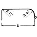 Enkeltakset skærmprofil 12/40 firkant B160 L900 S600 H280