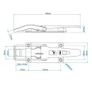 SPP - tungelås, ZB-09A, 267 mm, flad beslag, galvaniseret