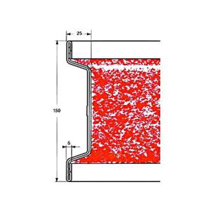 Polstret lamellprofil aluminium 4500 x 150 mm