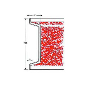 Polstring lænde profil galvaniseret stål 5000 x 150 mm