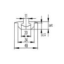 Fastgøringsskinne til flyselskab alu L 2998 mm boret, B 49 mm, H 16 mm