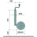 AL-KO støttehjul massiv gummifælg 200x50, 150 kg
