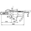 Kompakt overløbsanordning AL-KO -V- 161 S 950 - 1600 kg V-bar top 2051/2361