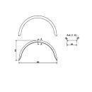 De Haan - skærm til enkeltakslede køretøjer HR 2496, H 2416/12, W 240 / S 960 mm