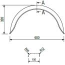 De Haan - skærm til enkeltakslede modeller HR 1560, H 1510/12, B 150 / S 600 mm