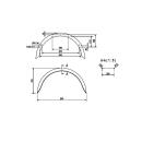 De Haan - skærm til enkeltaksel HR 2080, H 2013/12, B 200 / S 800 mm